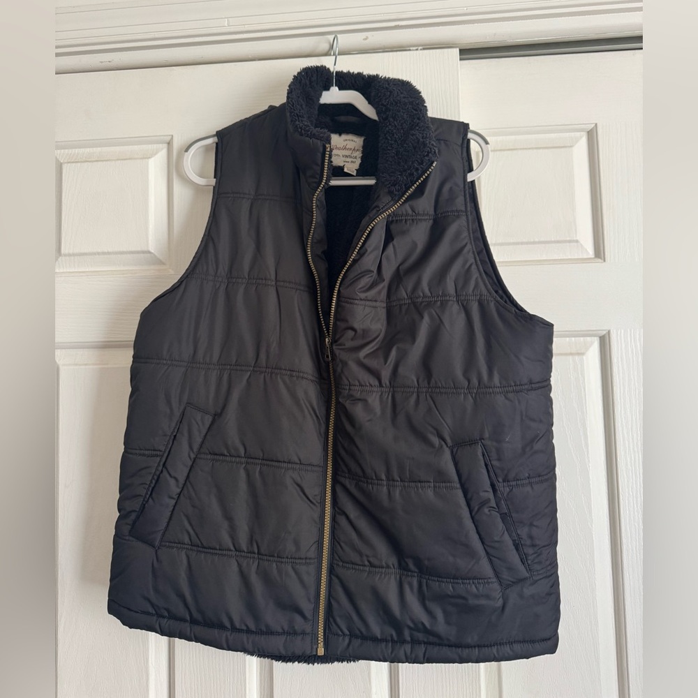 Weatherproof Vintage Black Sherpa Vest